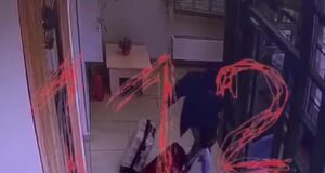 На кадрах Сергей В. — он выносит тело расчленённой девушки в чемоданах.