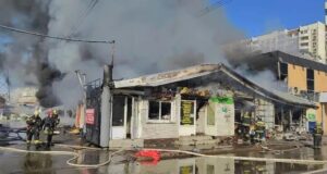 Пожар на строительном рынке в городском округе Солнечногосрск - РИА Новости, 1920, 20.03.2026