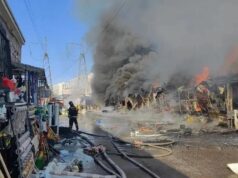 Пожар на строительном рынке в городском округе Солнечногосрск - РИА Новости, 1920, 20.03.2026