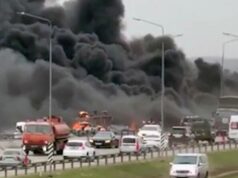 Бензовоз загорелся на трассе Ростов - Таганрог в Ростовской области - РИА Новости, 1920, 21.03.2026