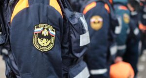 МЧС: в Калининграде площадь пожара в ТЦ увеличилась до 1000 квадратов Шеврон на рукаве бушлата сотрудника МЧС России - РИА Новости, 1920, 05.04.2026