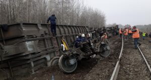 На месте схода вагонов поезда в Ульяновской области - РИА Новости, 1920, 03.04.2026