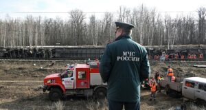 На месте схода вагонов поезда в Ульяновской области - РИА Новости, 1920, 03.04.2026
