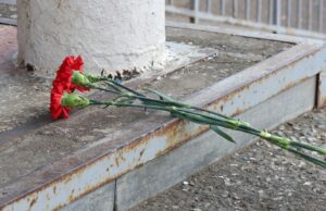 Цветы у школы №5 в Добрянке Пермского края, где ученик напал с ножом на учителя Олесю Багута - РИА Новости, 1920, 07.04.2026