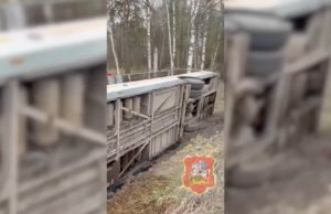 Автобус, опрокинувшийся в Московской области - РИА Новости, 1920, 14.04.2026