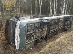 В ДТП с автобусом в Подмосковье пострадали 2 человека, в том числе один ребенок Автобус, опрокинувшийся в Московской области - РИА Новости, 1920, 14.04.2026
