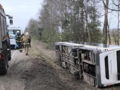 СК возбудил уголовное дело после ДТП с автобусом в Подмосковье с 2 пострадавшими Автобус, опрокинувшийся в Московской области - РИА Новости, 1920, 14.04.2026