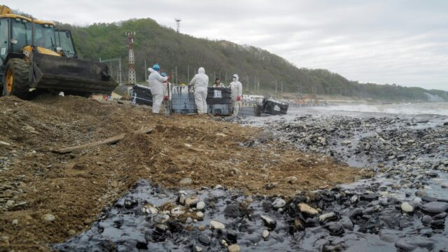 Очистка от нефтепродуктов побережья и реки в Туапсе - РИА Новости, 1920, 25.04.2026