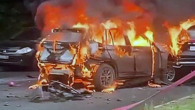 При подрыве автомобиля в Балашихе водитель умер от полученных травм Последствия взрыва автомобиля в Балашихе - РИА Новости, 1920, 09.06.2026