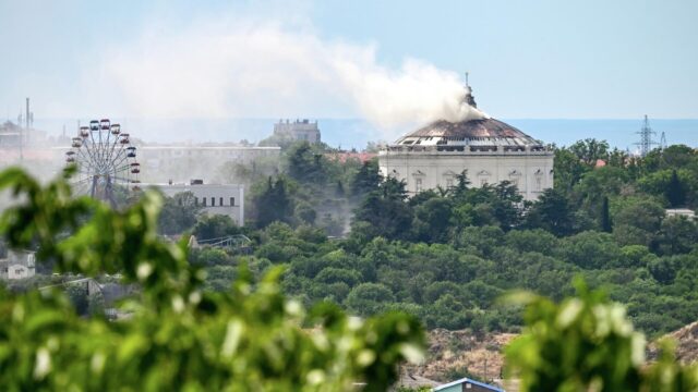 В атакованном ВСУ здании панорамы "Оборона Севастополя" нашли обломки БПЛА Пожар в здании музея-панорамы в Севастополе после атаки ВСУ - РИА Новости, 1920, 11.06.2026