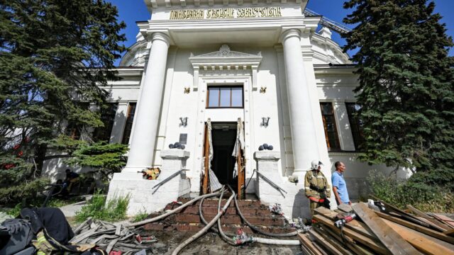 Последствия пожара в здании музея-панорамы в Севастополе после атаки ВСУ - РИА Новости, 1920, 11.06.2026
