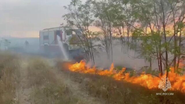 В Анапе тушат природный пожар на площади 10 га, ограничено движение транспорта Ликвидация ландшафтного пожара - РИА Новости, 1920, 30.08.2026