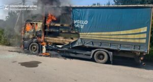 Последствия атаки украинского БПЛА на грузовой автомобиль в Белгородской области - РИА Новости, 1920, 11.08.2026