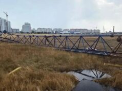Башенный кран, упавший на стройплощадке жилого комплекса в Евпатории в Крыму - РИА Новости, 1920, 12.08.2026