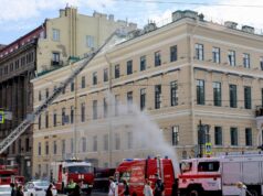 Причиной пожара в доме Щербакова в Петербурге могла стать кухня ресторана Пожар в Адмиралтейском районе Санкт-Петербурга - РИА Новости, 1920, 14.08.2026