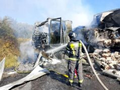 Ликвидация пожара после ДТП с участием двух грузовиков в Тульской области - РИА Новости, 1920, 28.08.2026